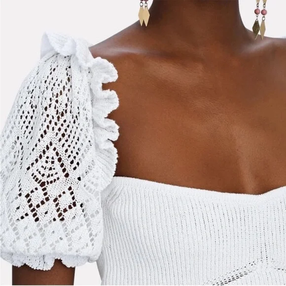 Intermix Bonnie Lace Puff Sleeve Ribbed - Picture 4 of 5